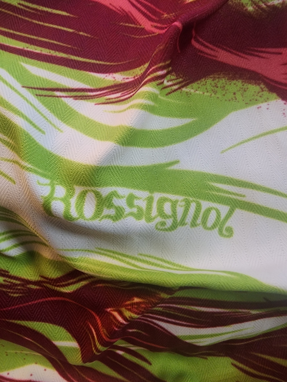 Rossignol White Performance Jacket with Lime Green and Burgundy Print - Picture 4 of 12